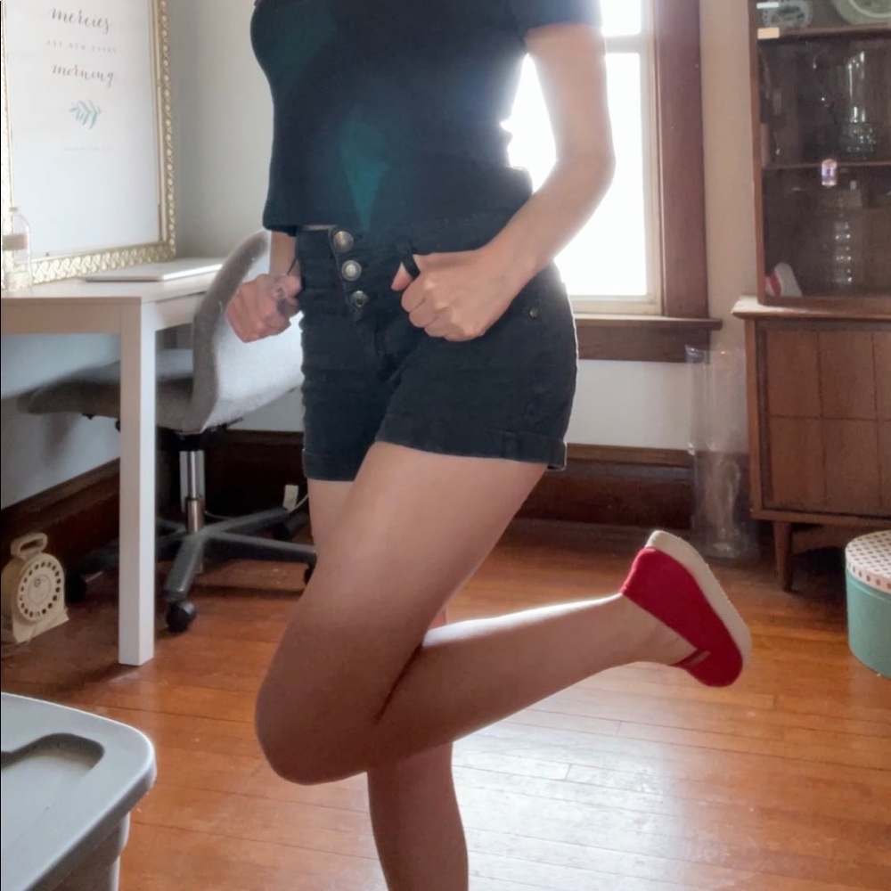 High Waisted Black Shorts